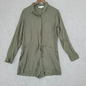 Lovestitch Womens Olive Green Long Sleeve Romper M  28PT